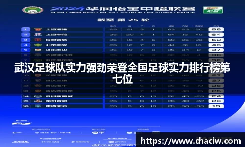 武汉足球队实力强劲荣登全国足球实力排行榜第七位